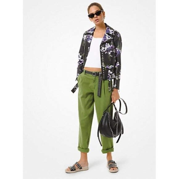 NWT Michael Kors Carrot Pants in Evergreen 2 - Picture 1 of 4